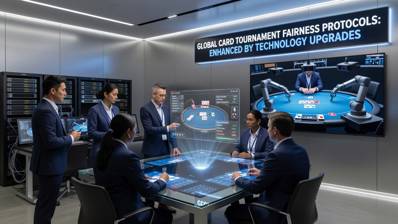 AI-powered monitoring dashboard displaying real-time analysis of player actions and table statistics at a card tournament